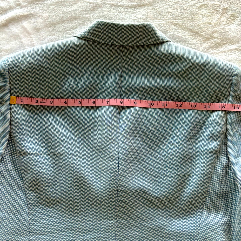 GIORGIO'S OF PALM BEACH Vintage Blue Chevron Pattern Fitted Blazer--EUC--8 - Picture 16 of 16